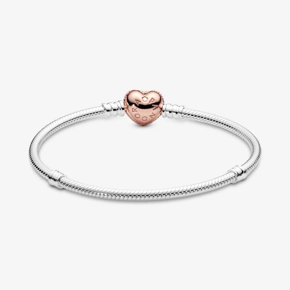 Pandora Bracciale Moments con maglia snake e chiusura con cuore e pavé in Bracciali Alba Gioielli - Casoria, commercioVirtuoso.it