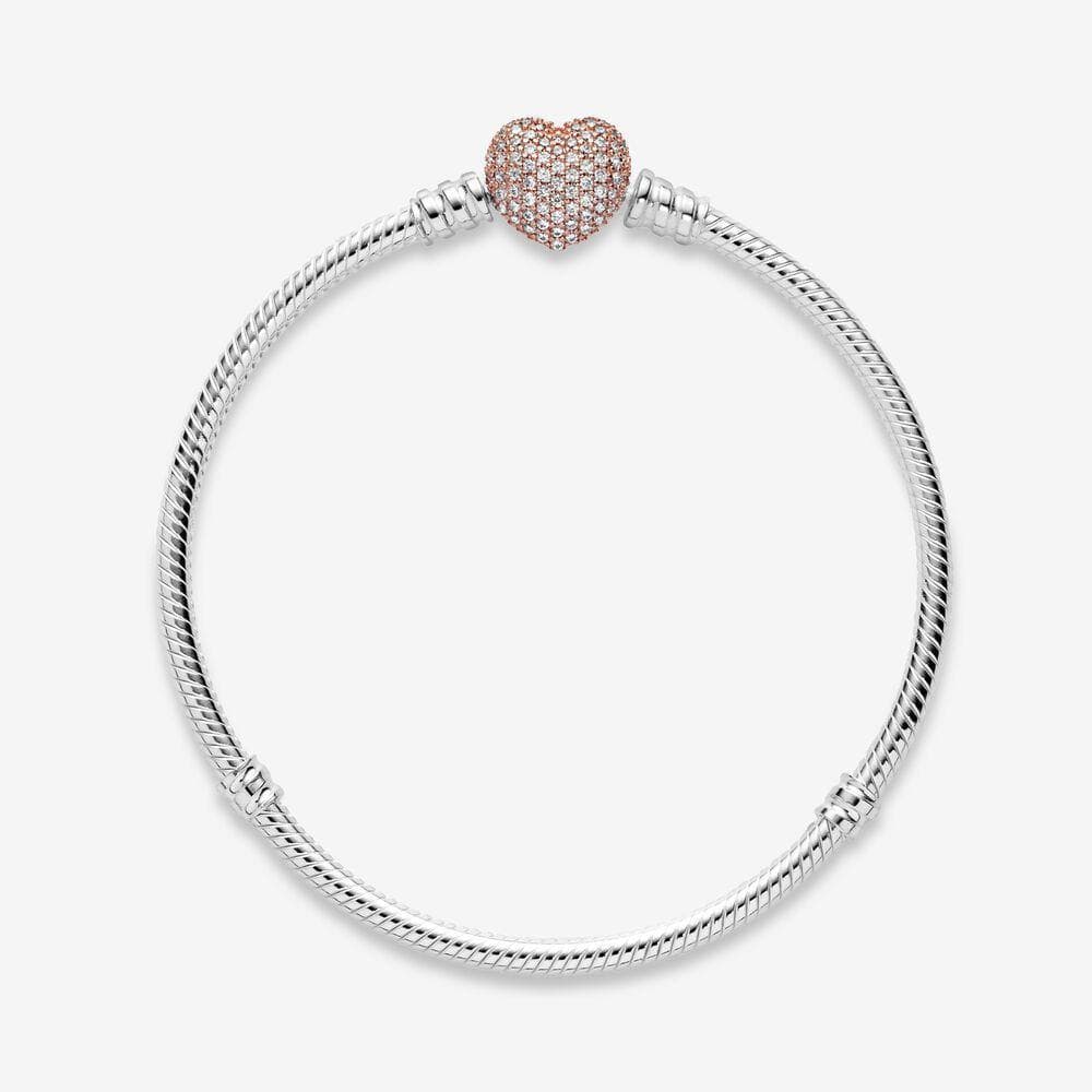 Pandora Bracciale Moments con maglia snake e chiusura con cuore e pavé in Bracciali Alba Gioielli - Casoria, commercioVirtuoso.it