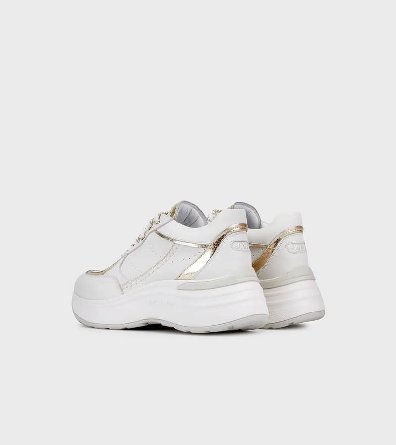 Janet & Janet sneakers donna in pelle white/gold J-060 79 in Sneaker casual Teresi Calzature - Marsala, commercioVirtuoso.it