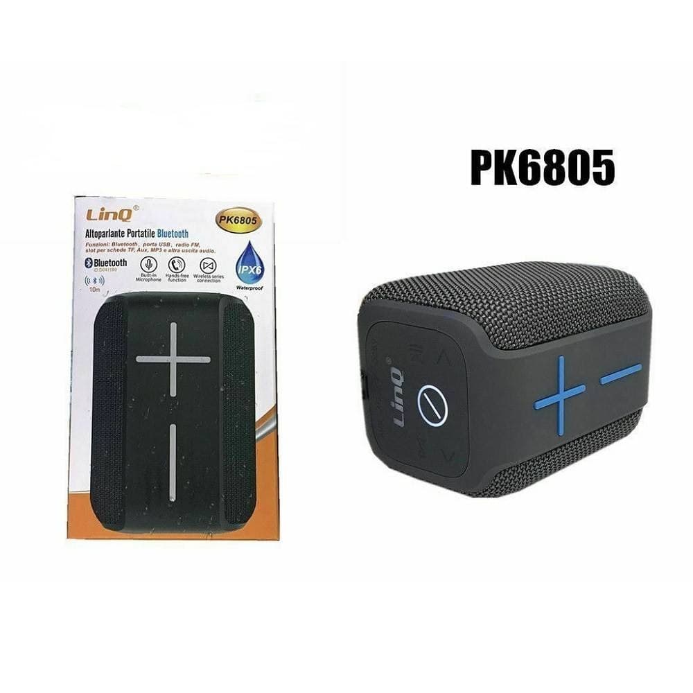 SPEAKER CASSA BLUETOOTH PORTATILE IMPERMEABILE USB RADIO FM TF LINQ PK6805 - 2