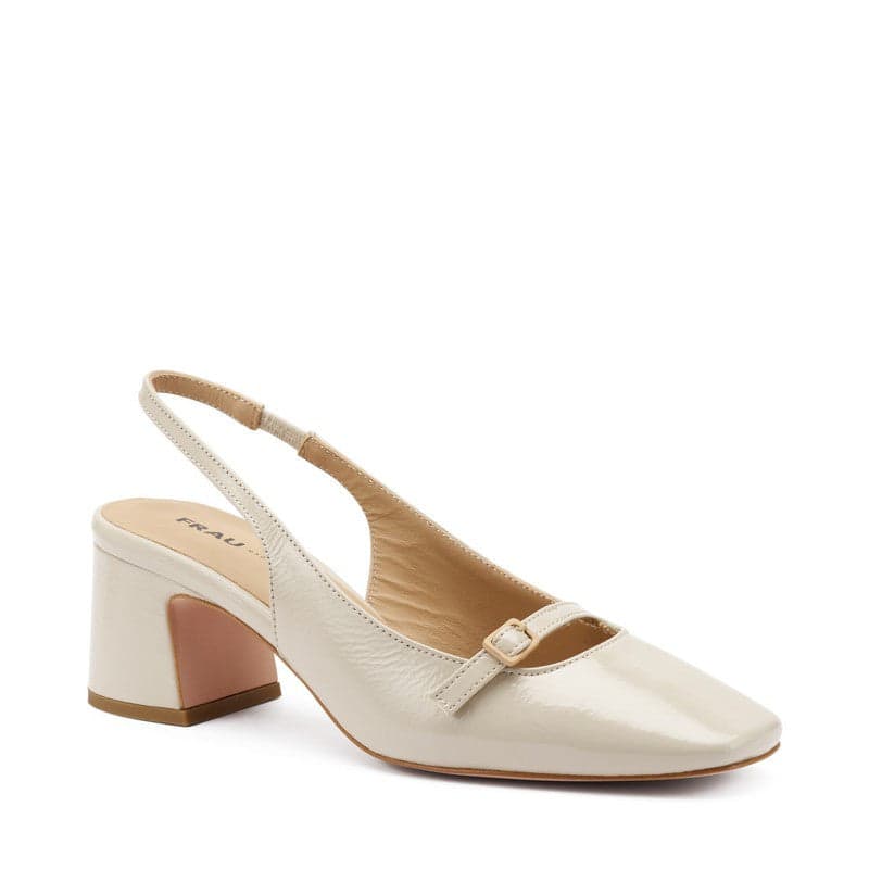Frau slingback in vernice ecrù con mini cinturino 79T7 in Scarpe col tacco Teresi Calzature - Marsala, commercioVirtuoso.it