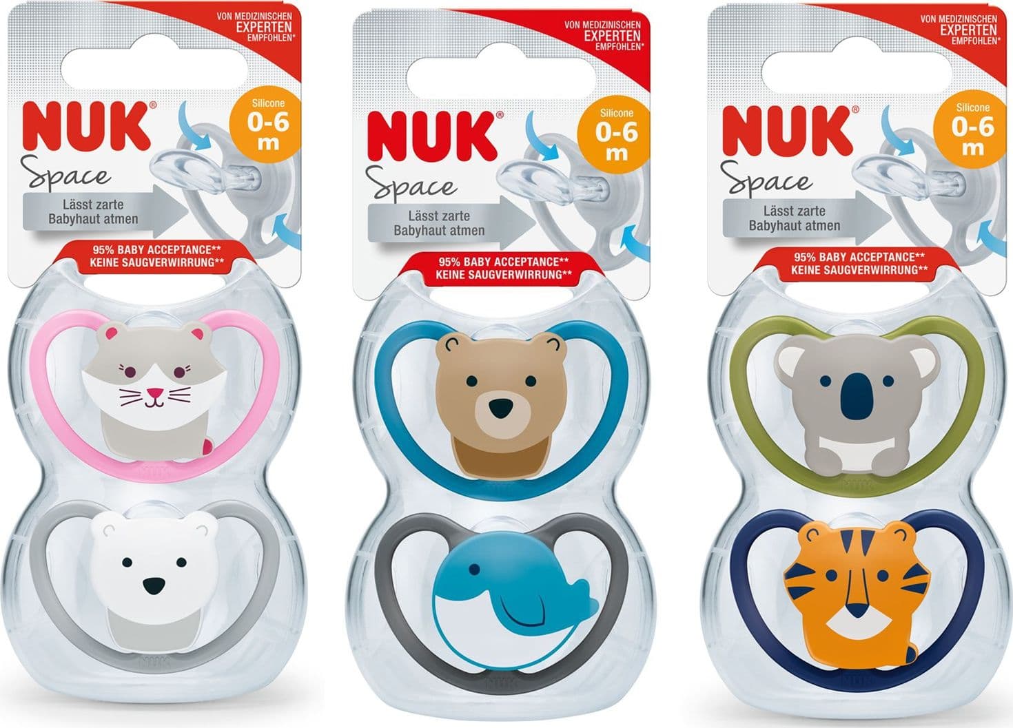 SUCCHIETTO NUK SPACE Silicone 0-6 2PZ in Succhietti La Casa Del Bebè - Napoli, commercioVirtuoso.it