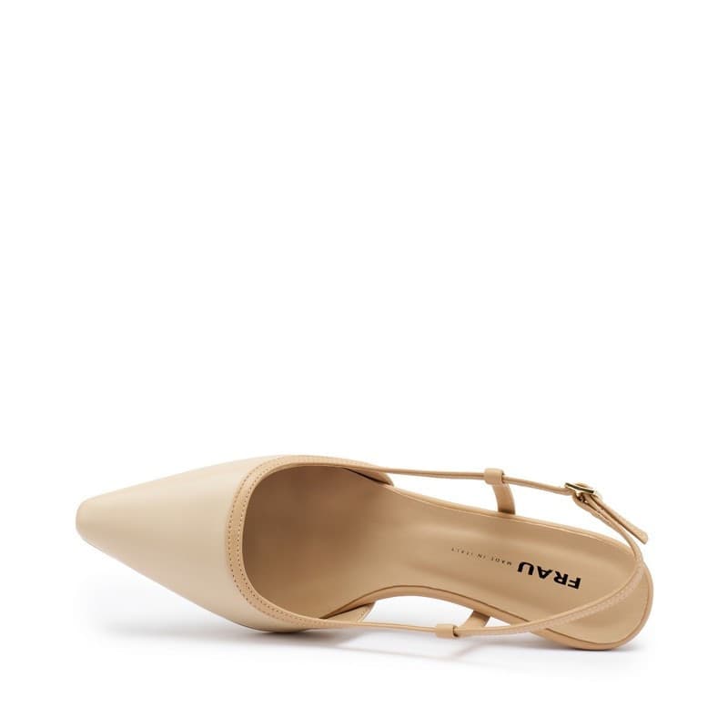 Frau slingback in pelle beige con profili in contrasto 81P3 in Scarpe col tacco Teresi Calzature - Marsala, commercioVirtuoso.it