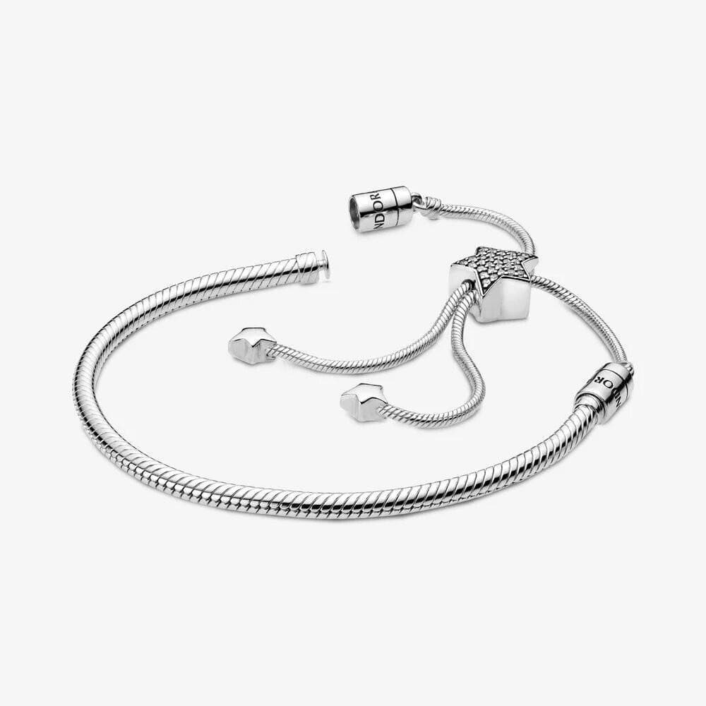 Pandora Bracciale Moments con maglia snake, stelle e pavé e chiusura regolabile in Bracciali Alba Gioielli - Casoria, commercioVirtuoso.it