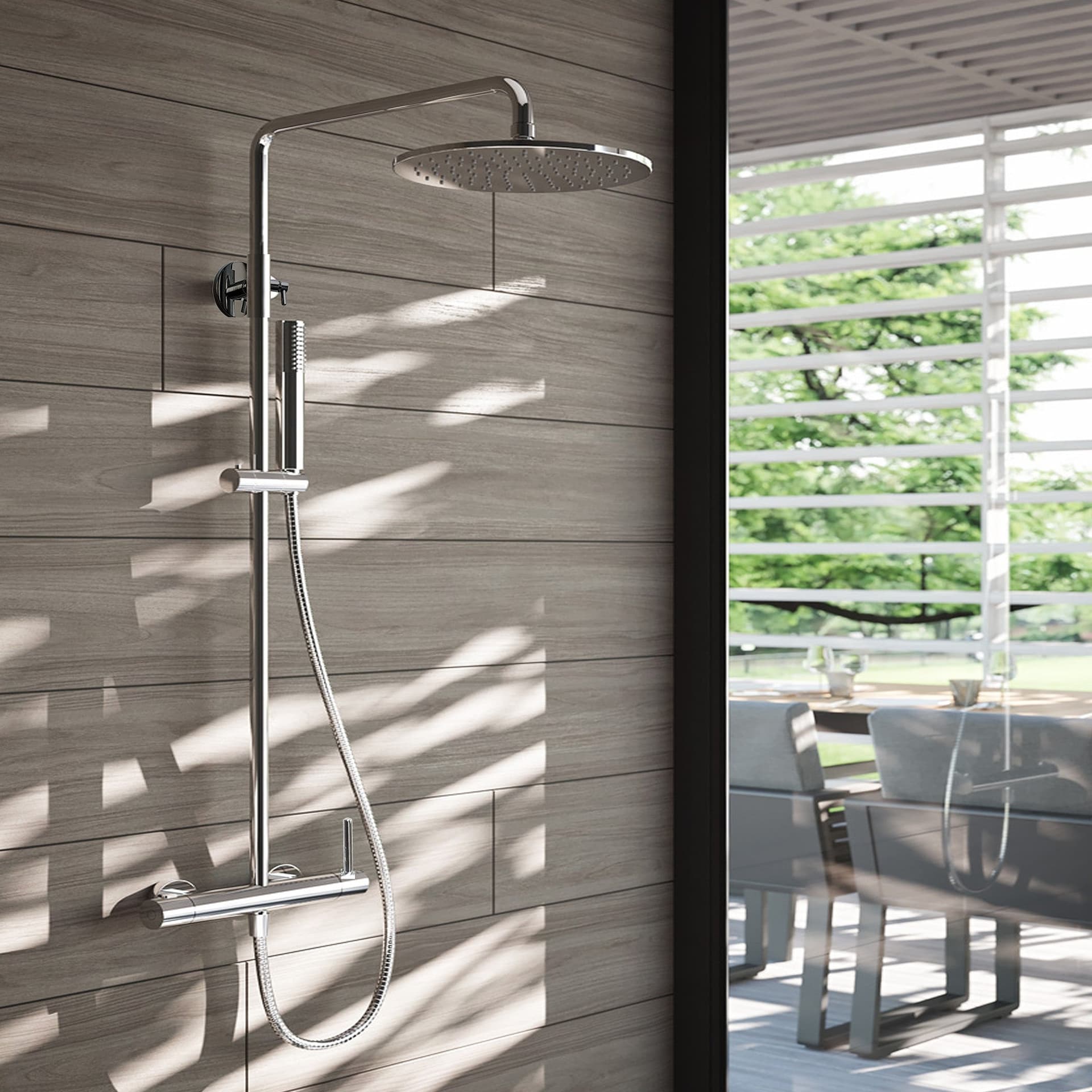 Colonna Doccia con miscelatore a 2 uscite soffione e doccetta POP in Rubinetti per vasca Mondialshop - Parabiago, commercioVirtuoso.it