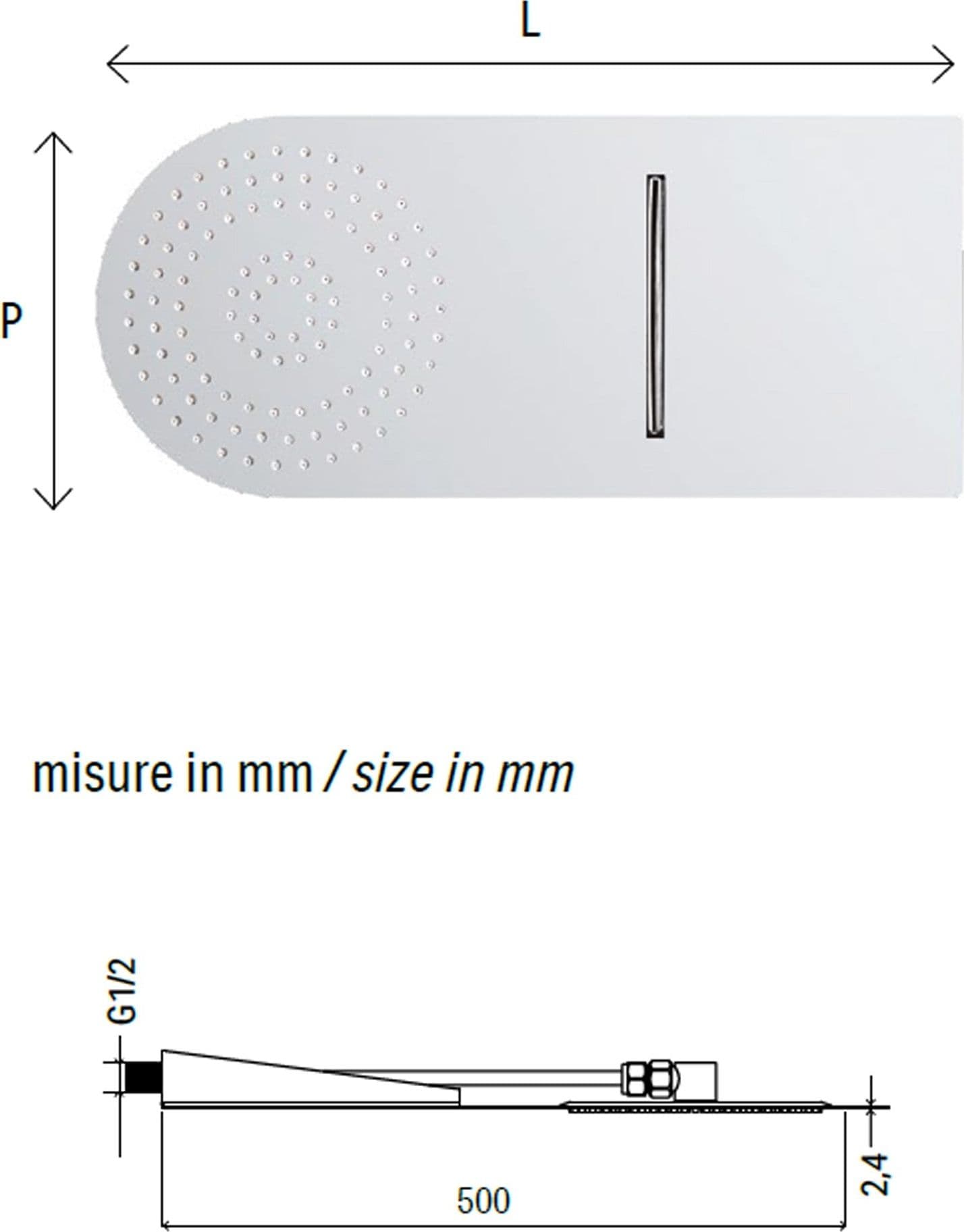 Soffione doccia con cascata Tondo | Wall Rain in Docce fisse Mondialshop - Parabiago, commercioVirtuoso.it