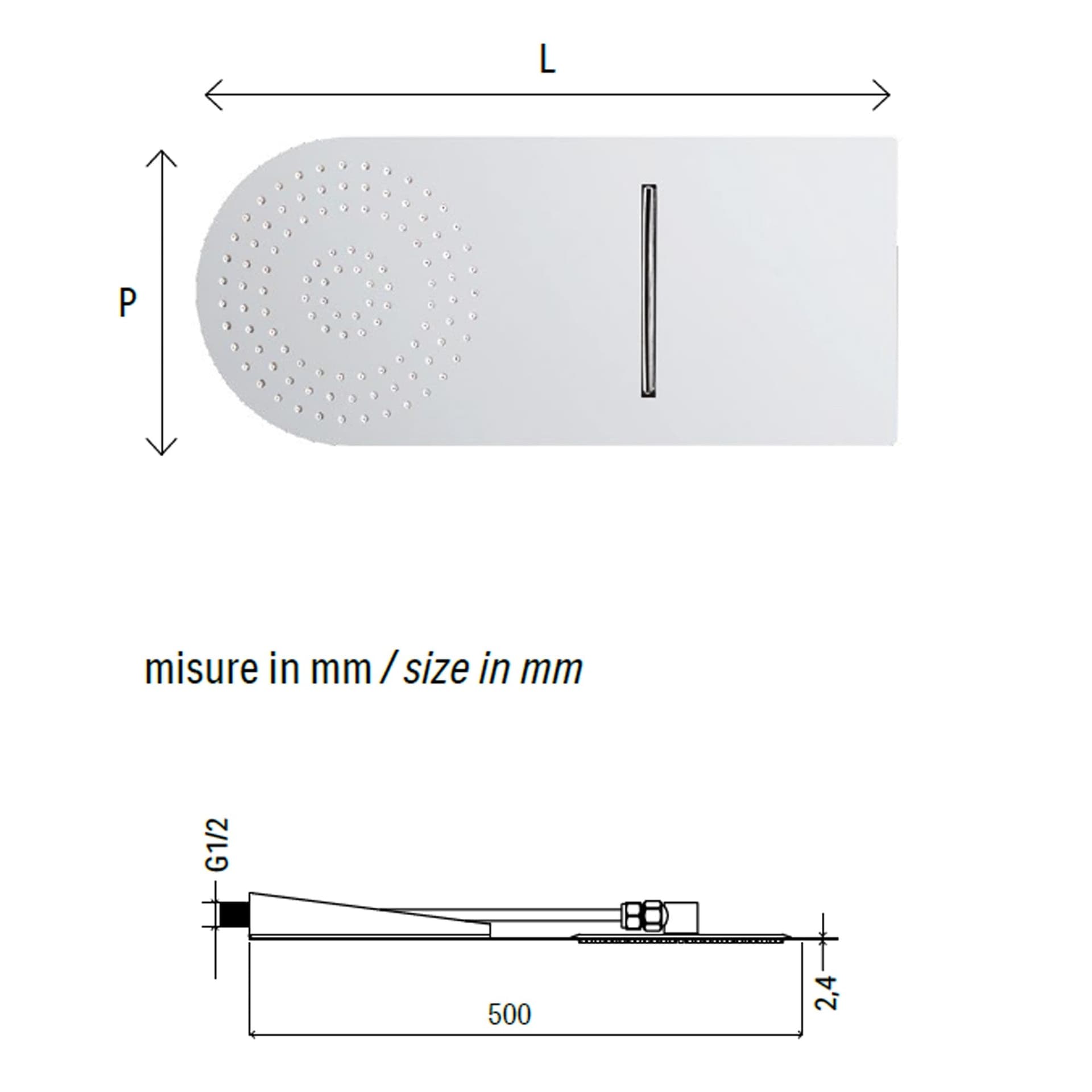 Soffione doccia con cascata Tondo | Wall Rain in Docce fisse Mondialshop - Parabiago, commercioVirtuoso.it