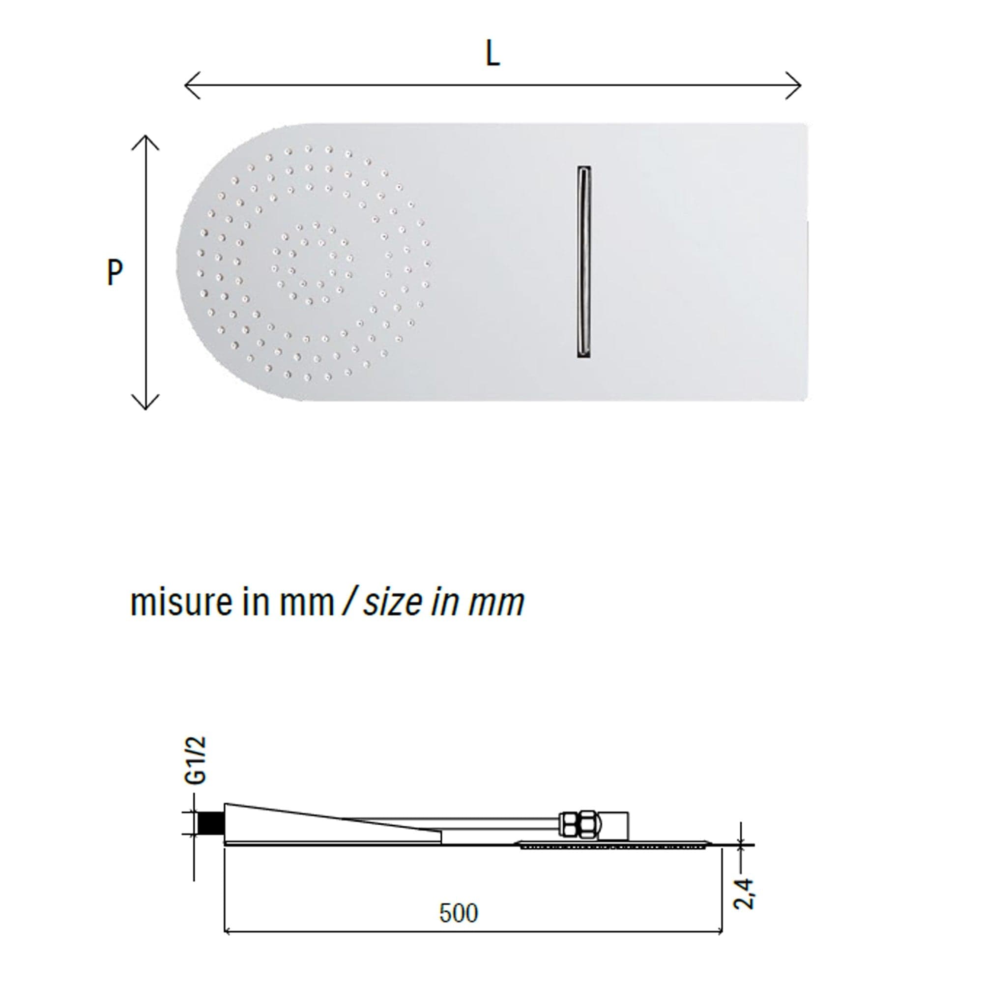 Soffione doccia con cascata Tondo | Wall Rain in Docce fisse Mondialshop - Parabiago, commercioVirtuoso.it