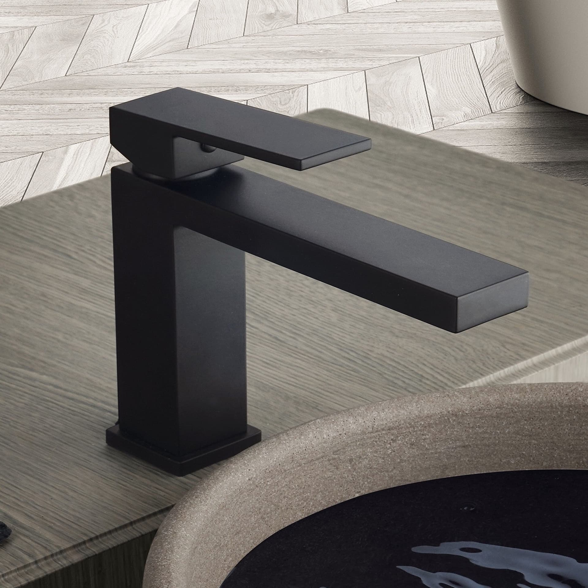 Miscelatore Lavabo bocca lunga nero opaco Total Black Manhattan in Rubinetti per lavandini bagno Mondialshop - Parabiago, commercioVirtuoso.it