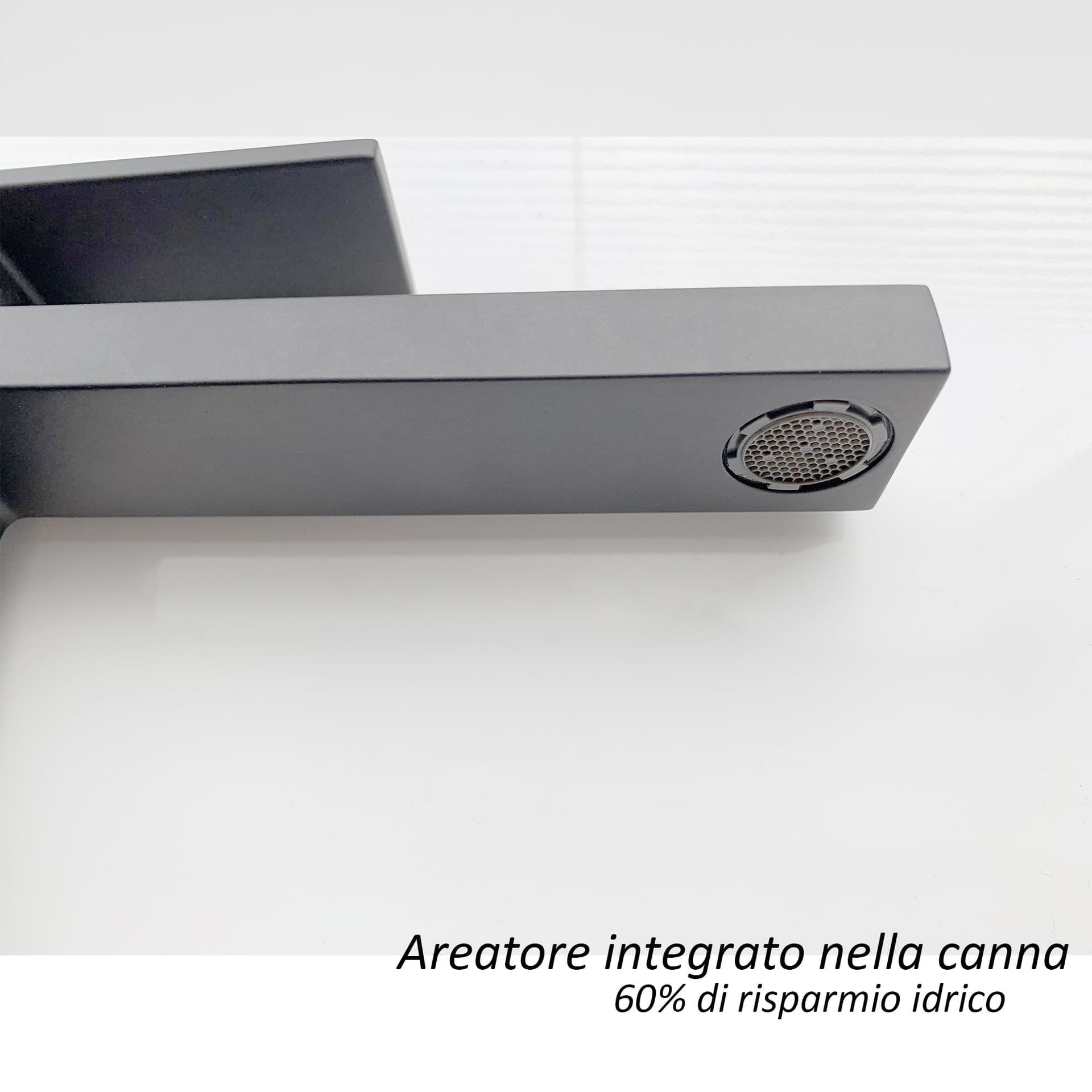 Miscelatore Lavabo bocca lunga nero opaco Total Black Manhattan in Rubinetti per lavandini bagno Mondialshop - Parabiago, commercioVirtuoso.it