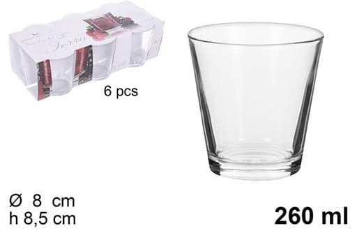 Set 6 Bicchieri d'Acqua in Vetro Terra 260ml in Calici da acqua Save The Money - Rimini, commercioVirtuoso.it