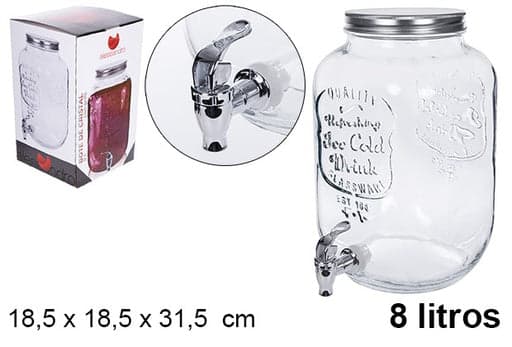 Barattolo erogatore bevande con rubinetto 8lt