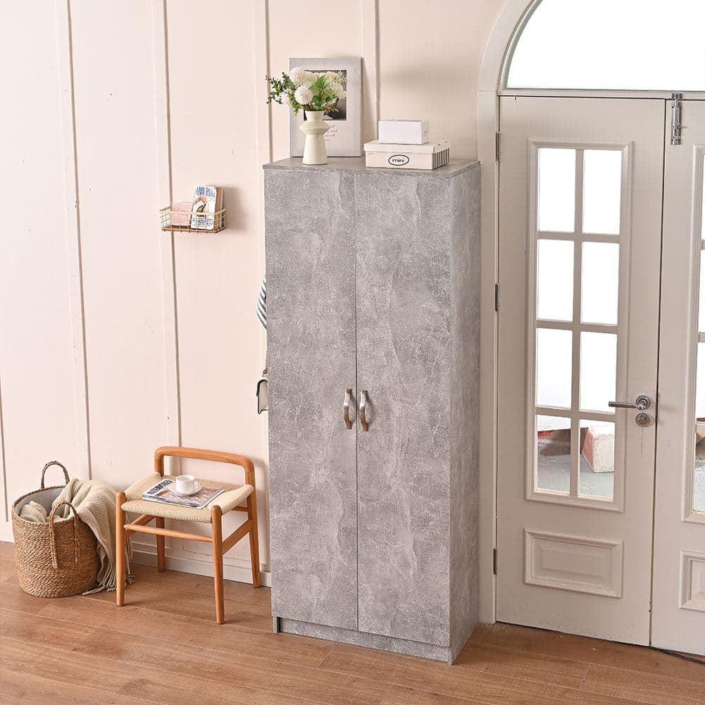 Mobile Armadio 2 Ante 71x38 H 182 cm 6 Ripiani Porta Scarpe Multiuso colore Cemento in Armadi Danyx - Casoria, commercioVirtuoso.it