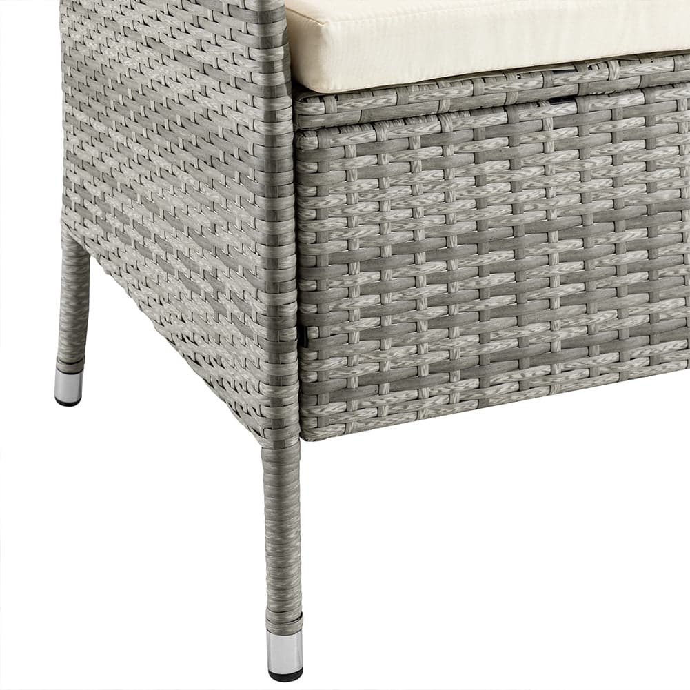 Divanetto Panca 2posti Giardino Patio Grigio in Polyrattan 123x54 H 82.5cm Hotel Bar in Panche Danyx - Casoria, commercioVirtuoso.it