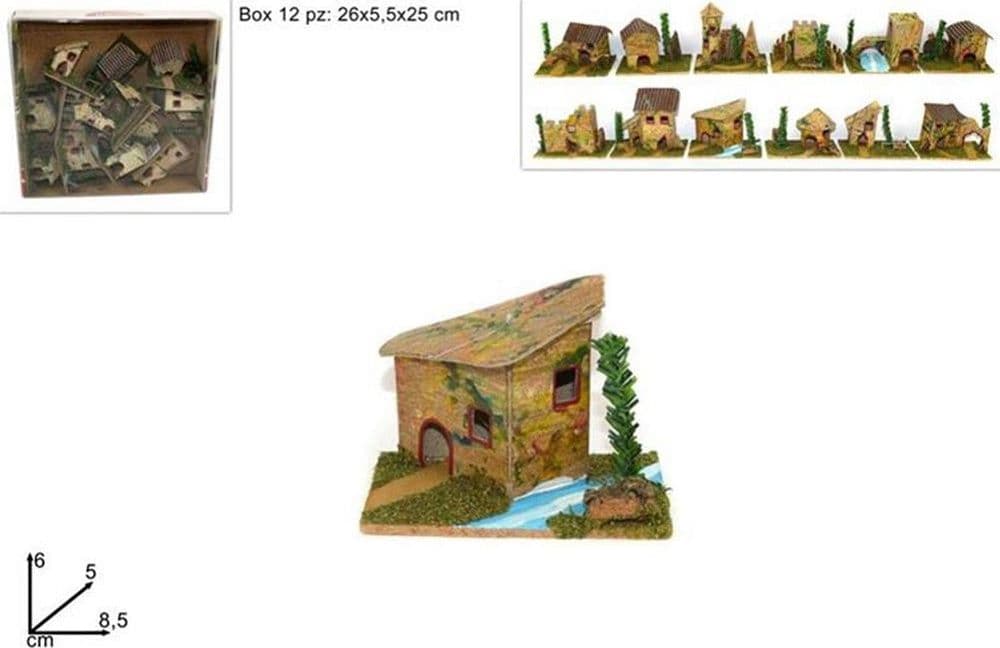 SET 12 CASETTE PER PRESEPE NAPOLETANO NATALE CASA PRESEPIO IN SUGHERO 6X8X5CM in Statuine e fondali per il presepe Trade Shop italia - Napoli, commercioVirtuoso.it