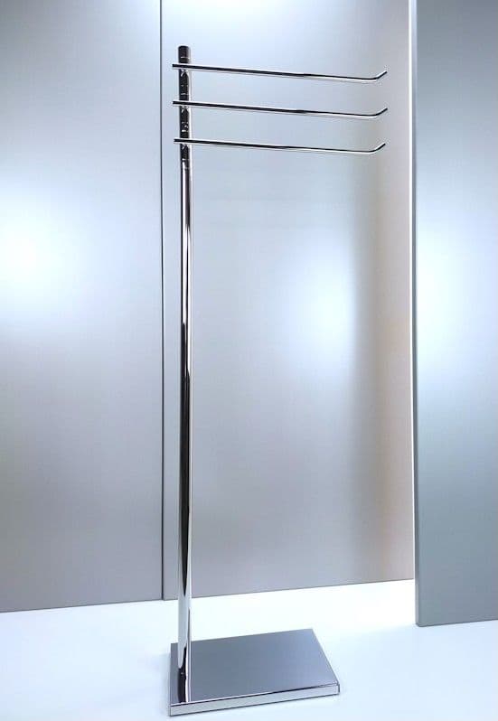 Piantana porta asciugamani bagno con porta salviette orientabili, base rettangolare - piantana da bagno in Portasciugamani da terra Bottiglioni - Colle di Val d’Elsa, commercioVirtuoso.it