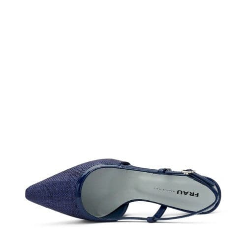 Frau slingback in raffia e vernice navy 81I3 in Scarpe col tacco Teresi Calzature - Marsala, commercioVirtuoso.it