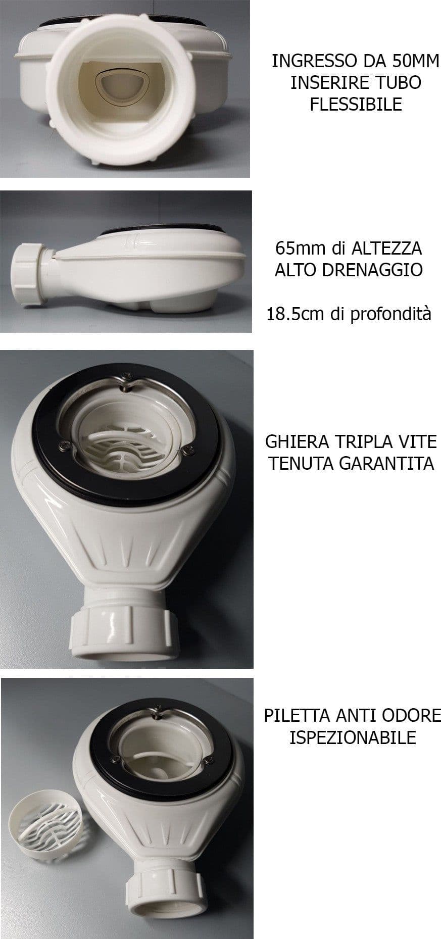 Piatto doccia in marmoresina Marrone effetto pietra cemento PASSION in Box doccia Mondialshop - Parabiago, commercioVirtuoso.it