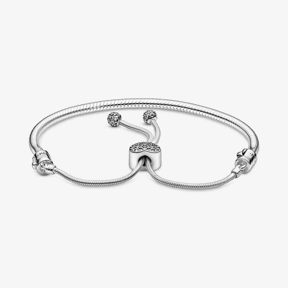 Pandora Bracciale Moments con pavé, maglia snake e chiusura regolabile a cuore in Bracciali Alba Gioielli - Casoria, commercioVirtuoso.it