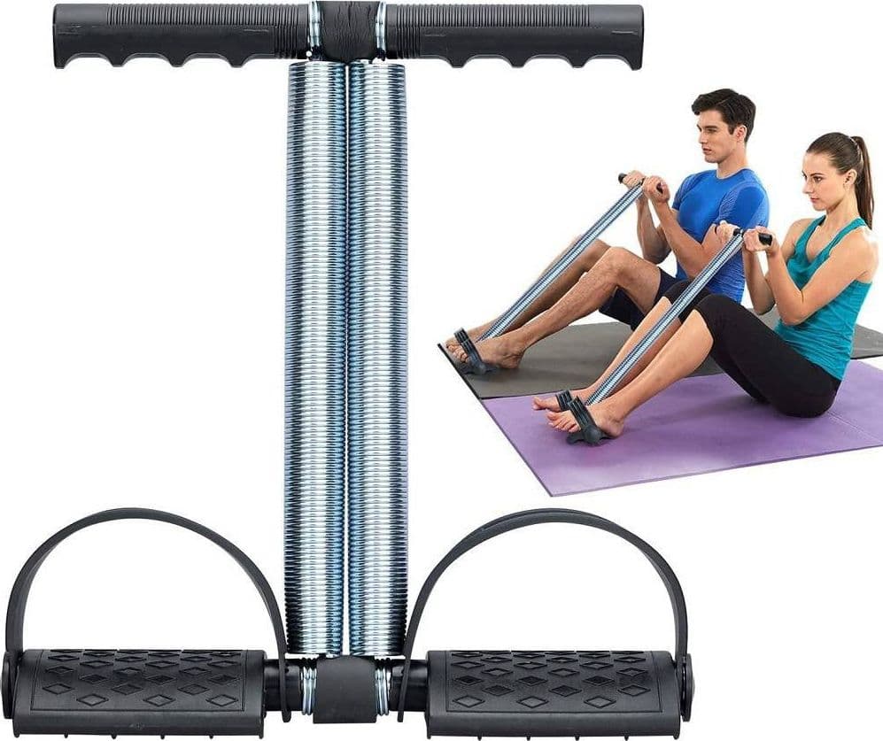 CORDA ELASTICA CON DOPPIA MOLLA PER BODYBUILDING FITNESS YOGA ALLENAMENTO ADDOME