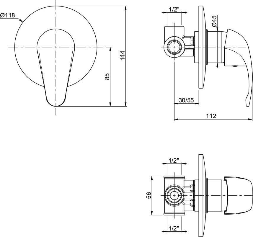 Monocomando doccia da incasso cromato Squalo in Rubinetti per doccia Mondialshop - Parabiago, commercioVirtuoso.it
