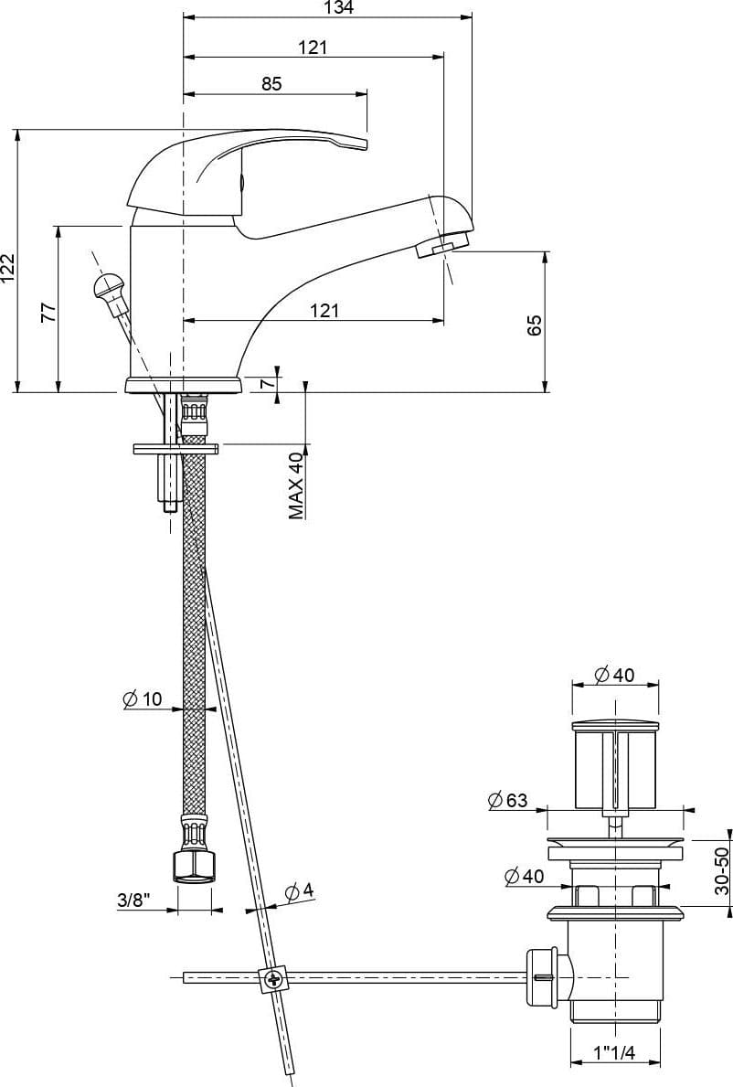 Miscelatore monocomando per lavabo cromato Squalo in Rubinetti per lavandini bagno Mondialshop - Parabiago, commercioVirtuoso.it