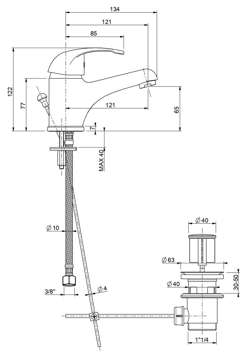 Miscelatore monocomando per lavabo cromato Squalo in Rubinetti per lavandini bagno Mondialshop - Parabiago, commercioVirtuoso.it