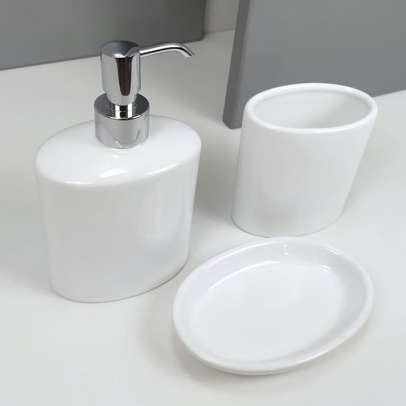 Porta sapone da appoggio ovale in ceramica - accessori bagno in Portasapone Bottiglioni - Colle di Val d’Elsa, commercioVirtuoso.it
