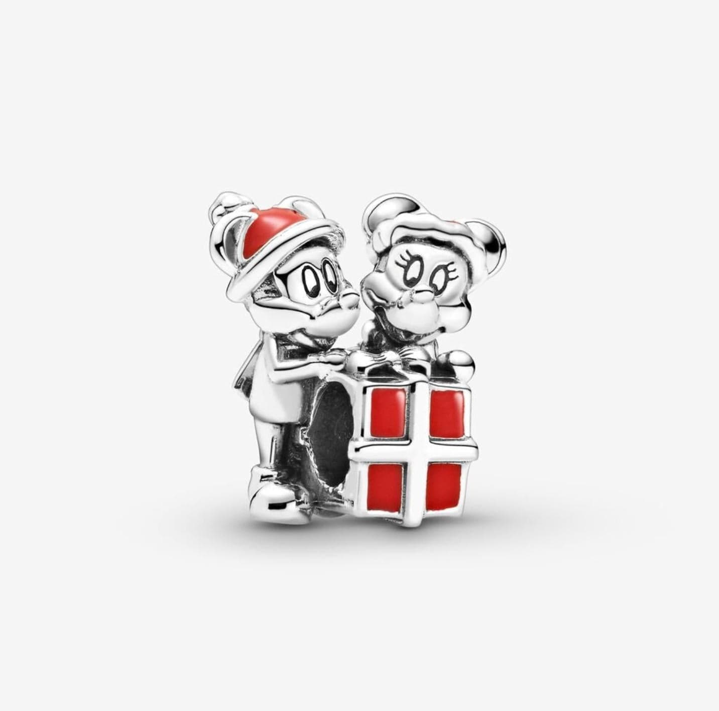 Pandora - Charm Mickey Mouse e Minnie con pacco regalo
