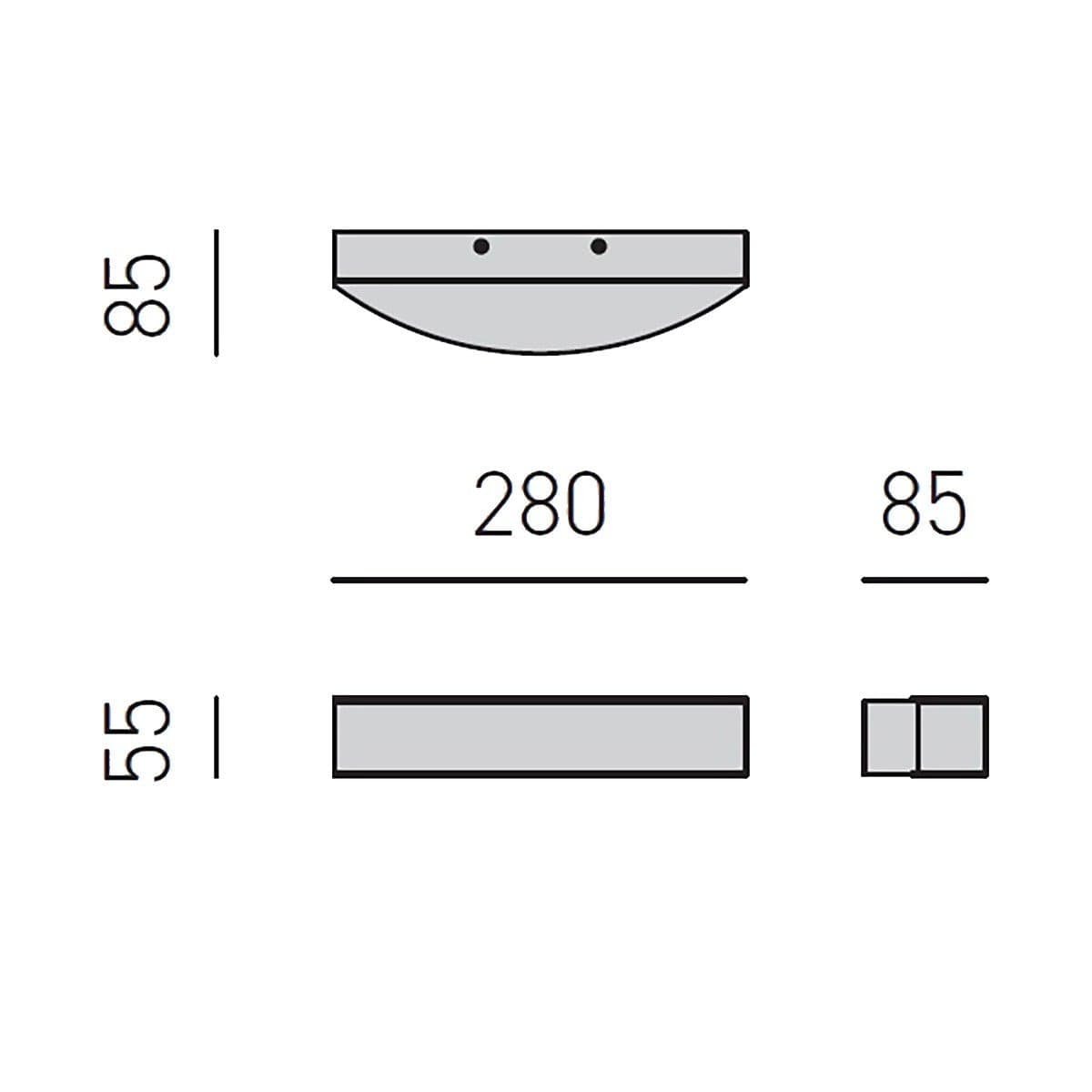 Applique led Gea Luce GAP ARCO GAP500C lampada parete moderna biemissione in Applique Lampadari Bartalini - Colle di Val d’Elsa, commercioVirtuoso.it
