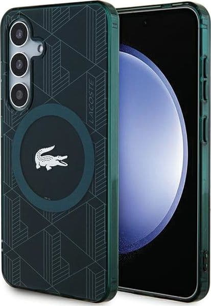 cover lacoste samsung s24 compatibile ricarica wireless blue