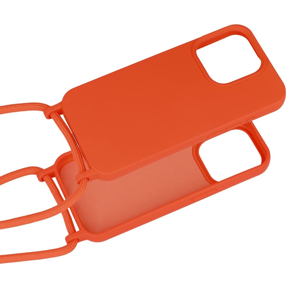 cover  silicone iphone 11 orange con laccio da collo in Custodie a tracolla e cordini Tropposmart.it - Genova, commercioVirtuoso.it