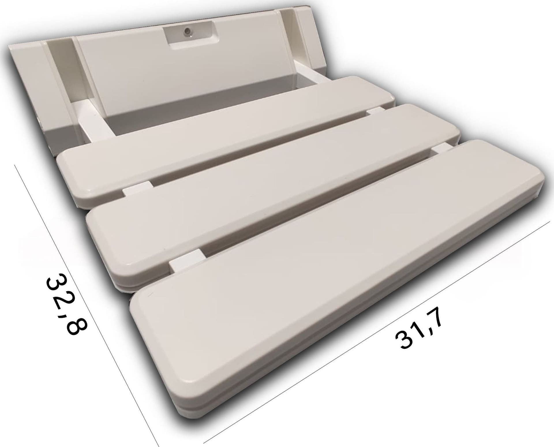 Sedile a parete per doccia in pvc bianco con supporto in alluminio in Sgabelli per doccia e bagno Mondialshop - Parabiago, commercioVirtuoso.it