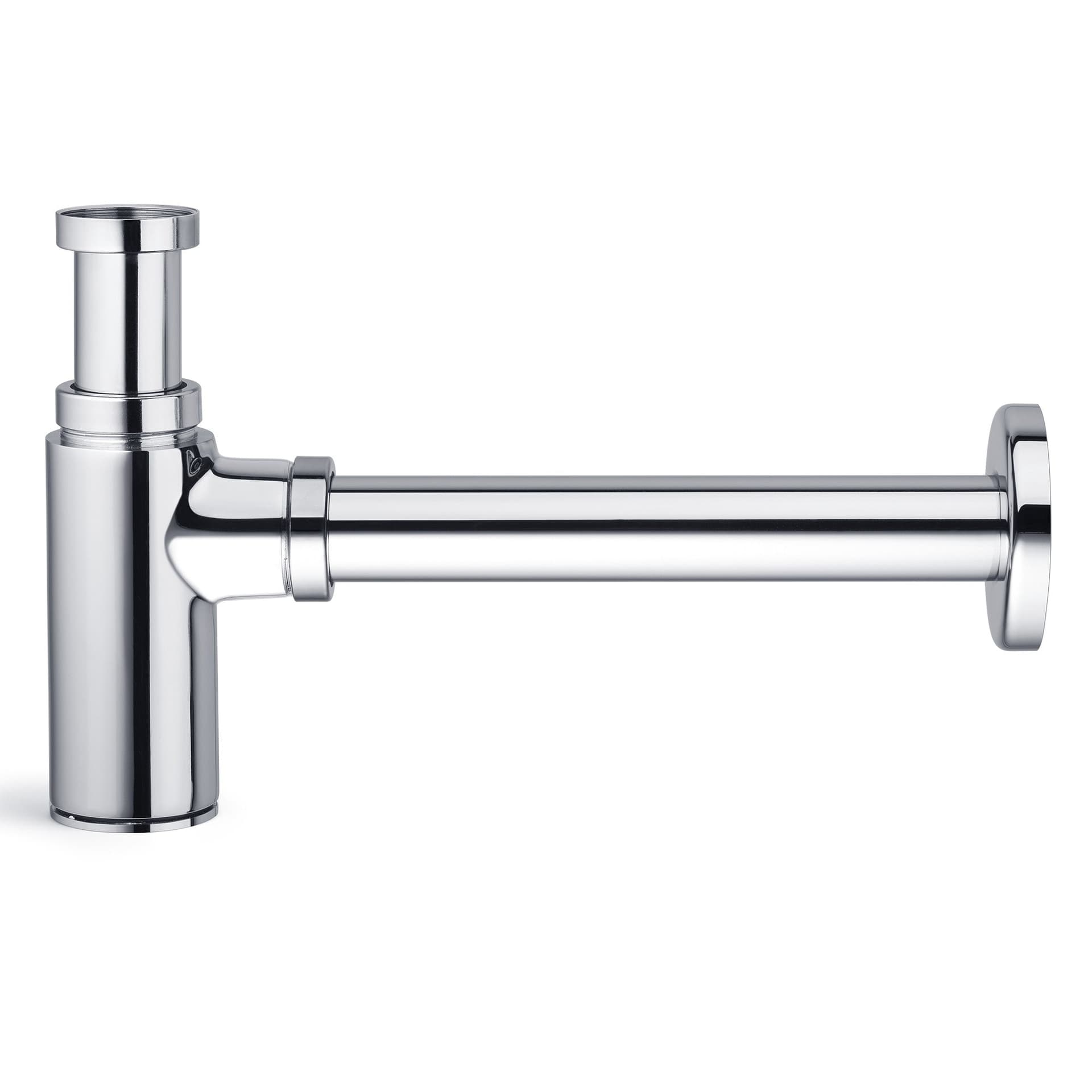 Sifone estetico tondo per lavandino bagno cromato ispezionabile in Trappole Mondialshop - Parabiago, commercioVirtuoso.it