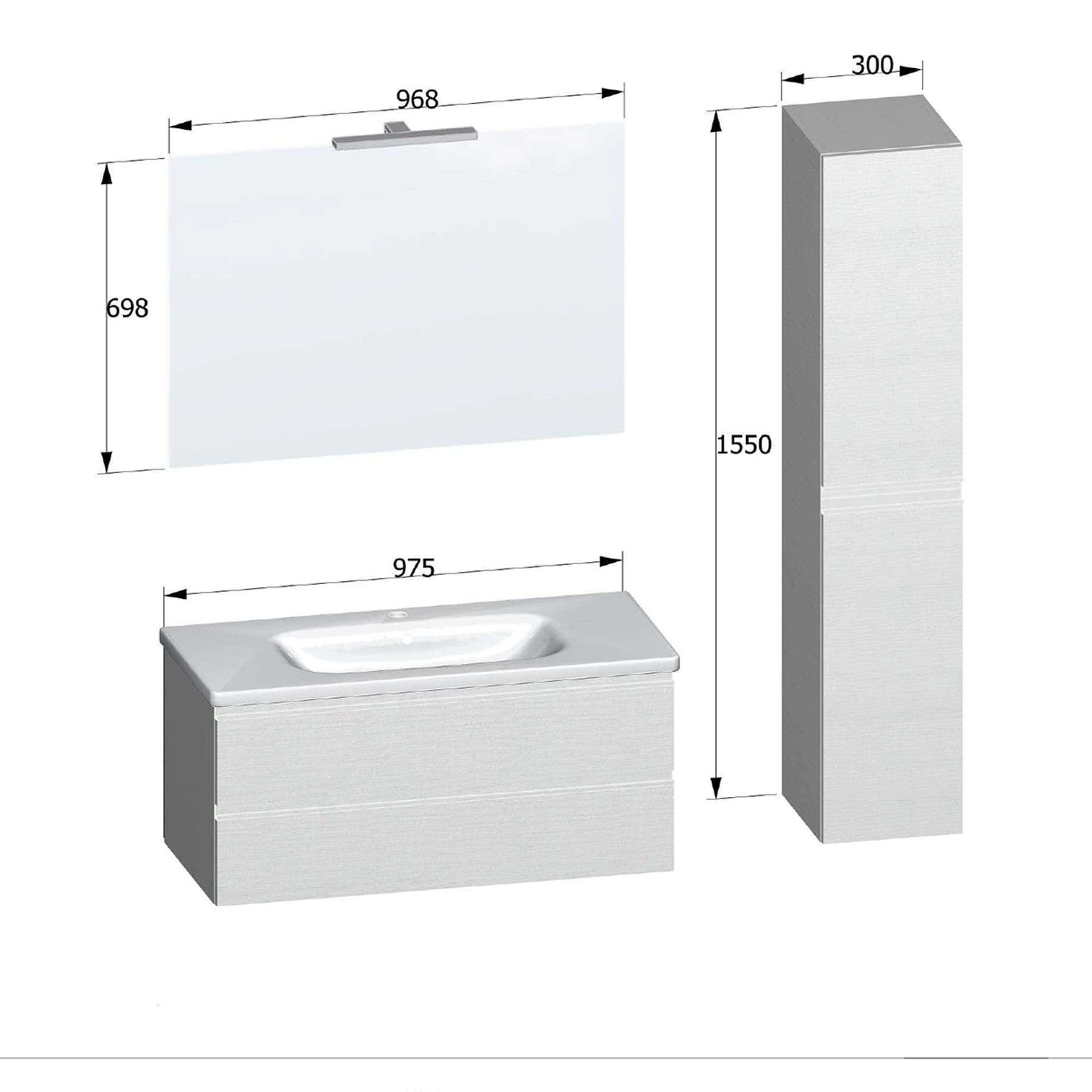 Mobile sospeso Olmo Terra con lavabo e colonna MOOD-756P in Mobiletti con lavabo Mondialshop - Parabiago, commercioVirtuoso.it