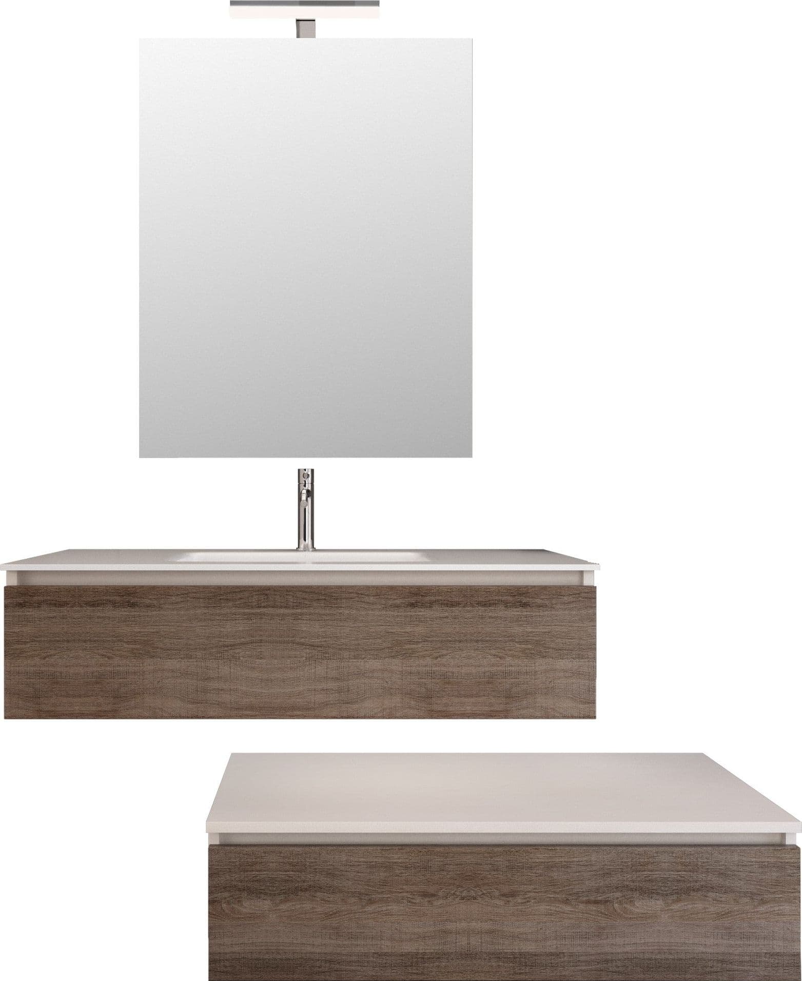 Mobile bagno sospeso 120cm effetto legno rovere scuro Duo 192
