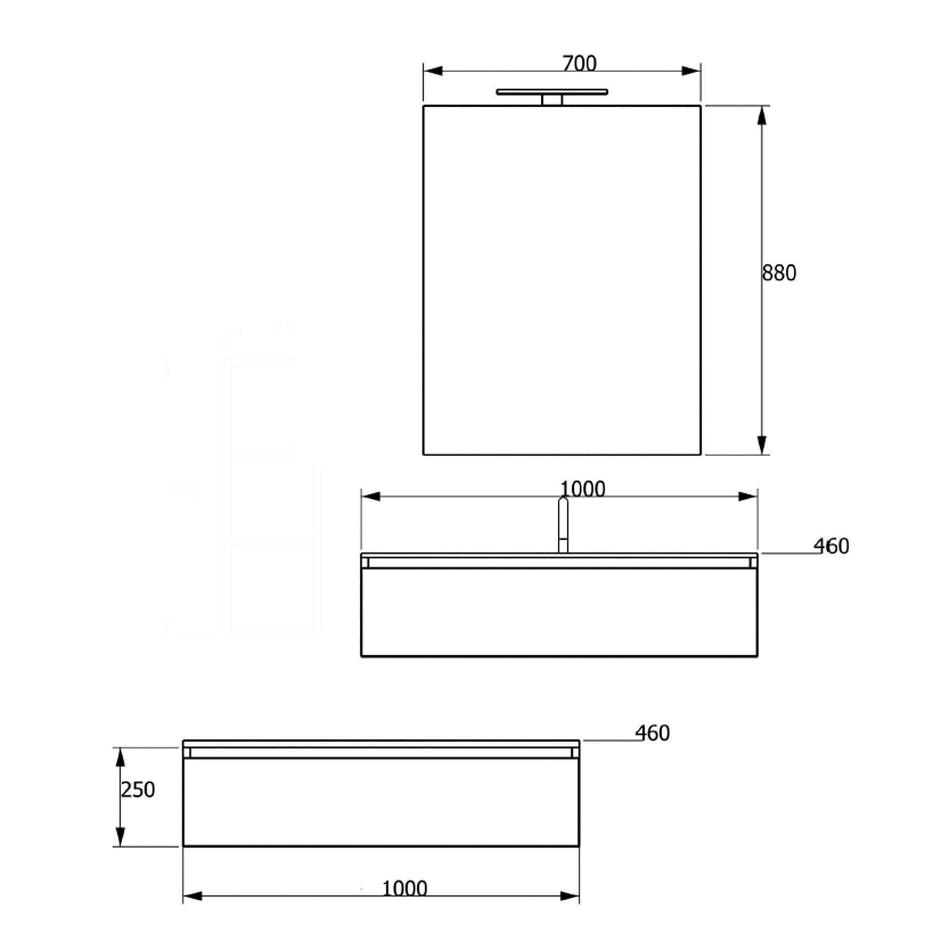 Mobile bagno sospeso 120cm effetto legno rovere scuro Duo 192 in Mobili a muro Mondialshop - Parabiago, commercioVirtuoso.it
