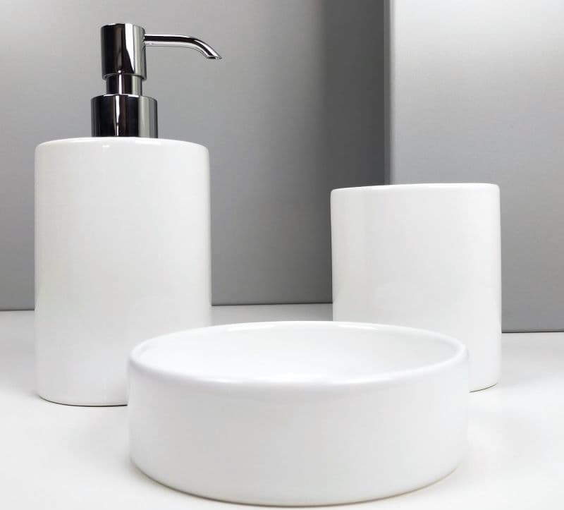 Bicchiere da appoggio in ceramica - accessori bagno in Bicchieri porta spazzolini Bottiglioni - Colle di Val d’Elsa, commercioVirtuoso.it