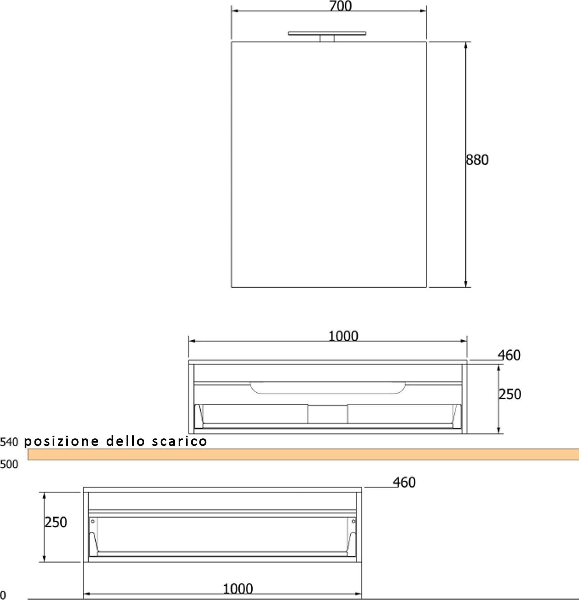 Mobile bagno sospeso 120cm effetto legno rovere scuro Duo 192 in Mobili a muro Mondialshop - Parabiago, commercioVirtuoso.it