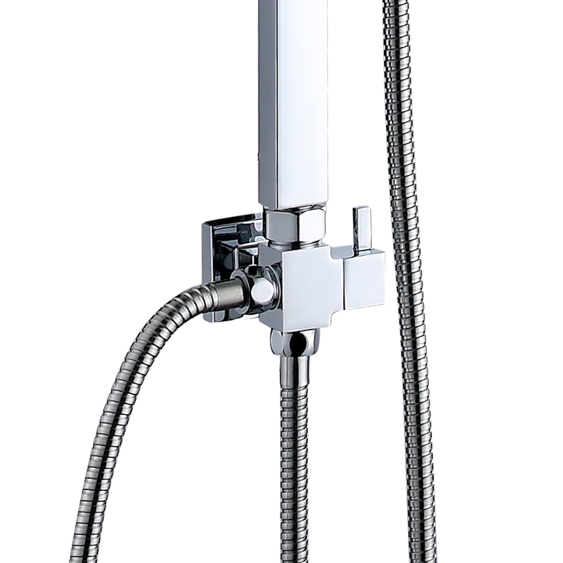 Saliscendi doccia quadrato con doccetta e soffione 30x30 inox - JULIE in Rubinetti per vasca Mondialshop - Parabiago, commercioVirtuoso.it