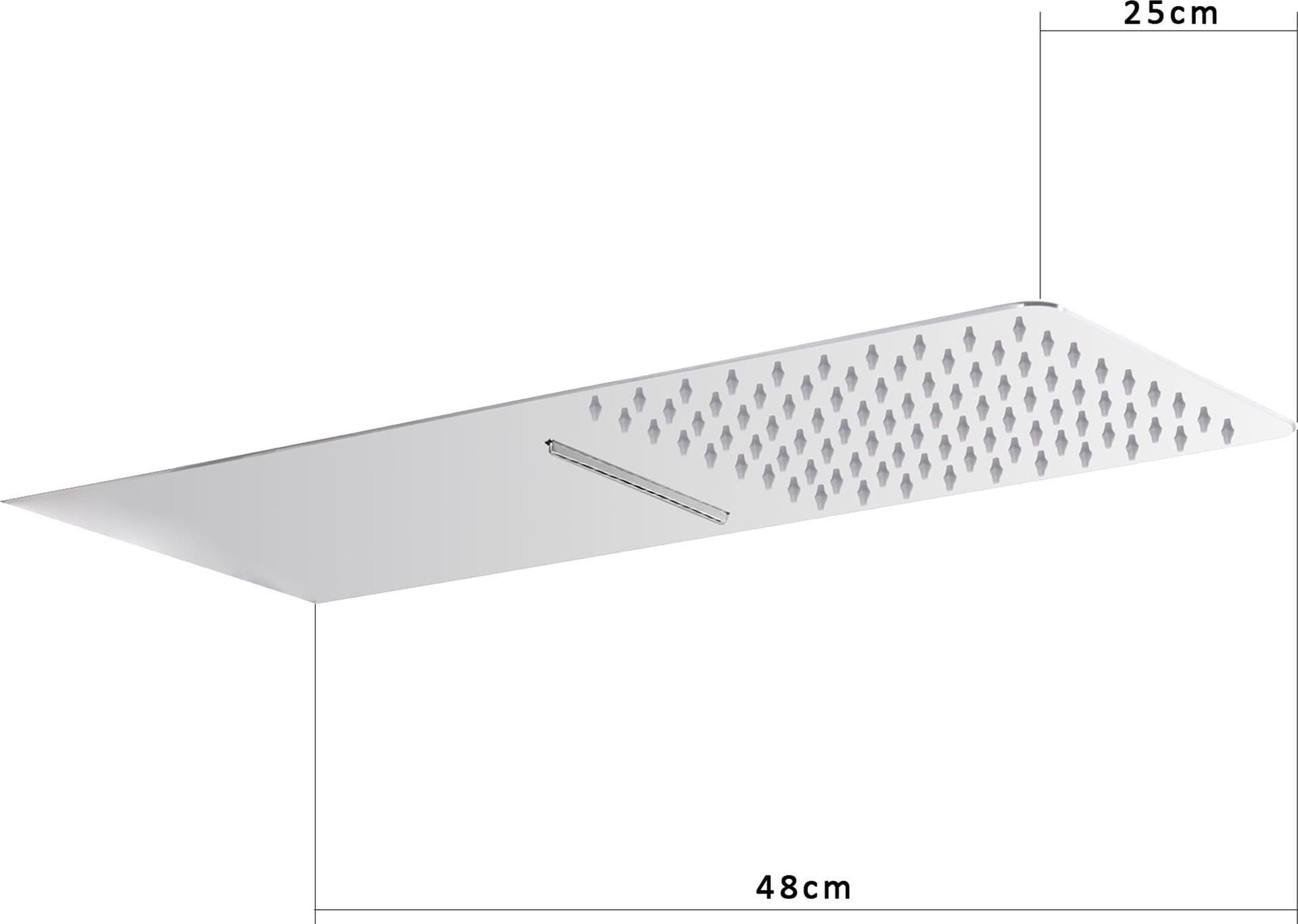 Soffione doccia a parete con cascata acciaio inox 304 | AZÙ in Docce fisse Mondialshop - Parabiago, commercioVirtuoso.it