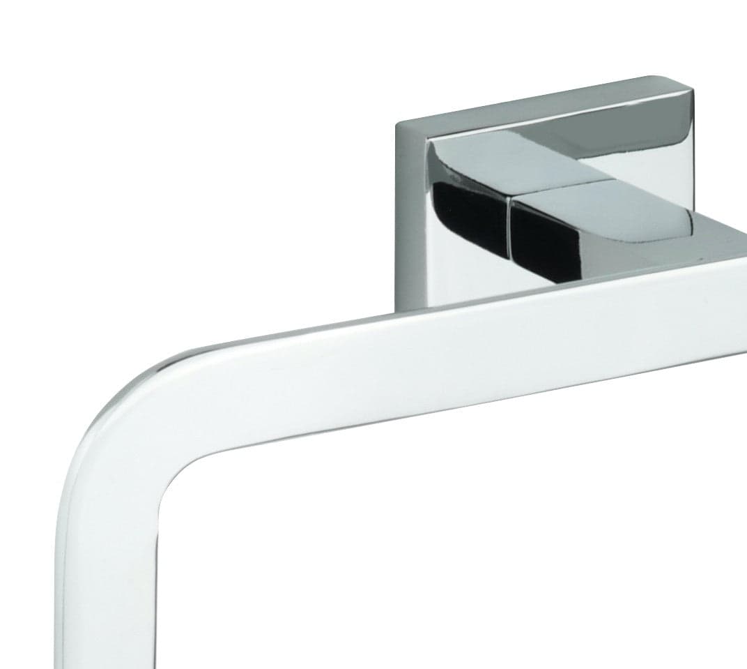 Porta asciugamani ad anello quadrato cromato Venezia in Anelli portasciugamani Mondialshop - Parabiago, commercioVirtuoso.it