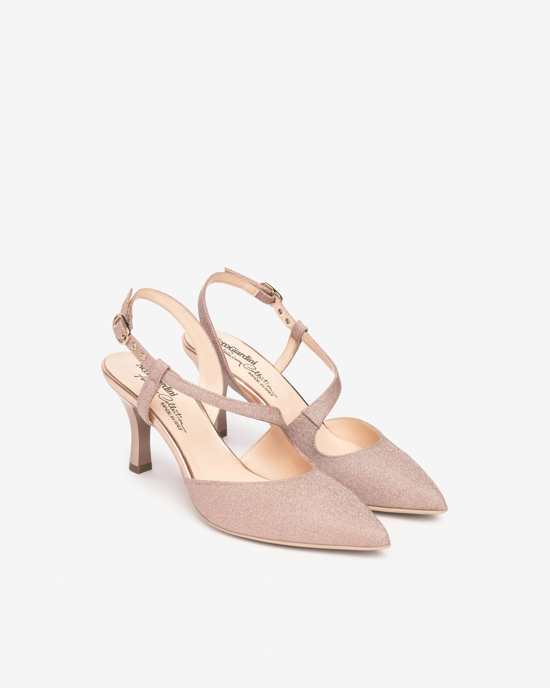 Nero Giardini slingback in tessuto glitter col.carne E507010DE631 in Scarpe col tacco Teresi Calzature - Marsala, commercioVirtuoso.it