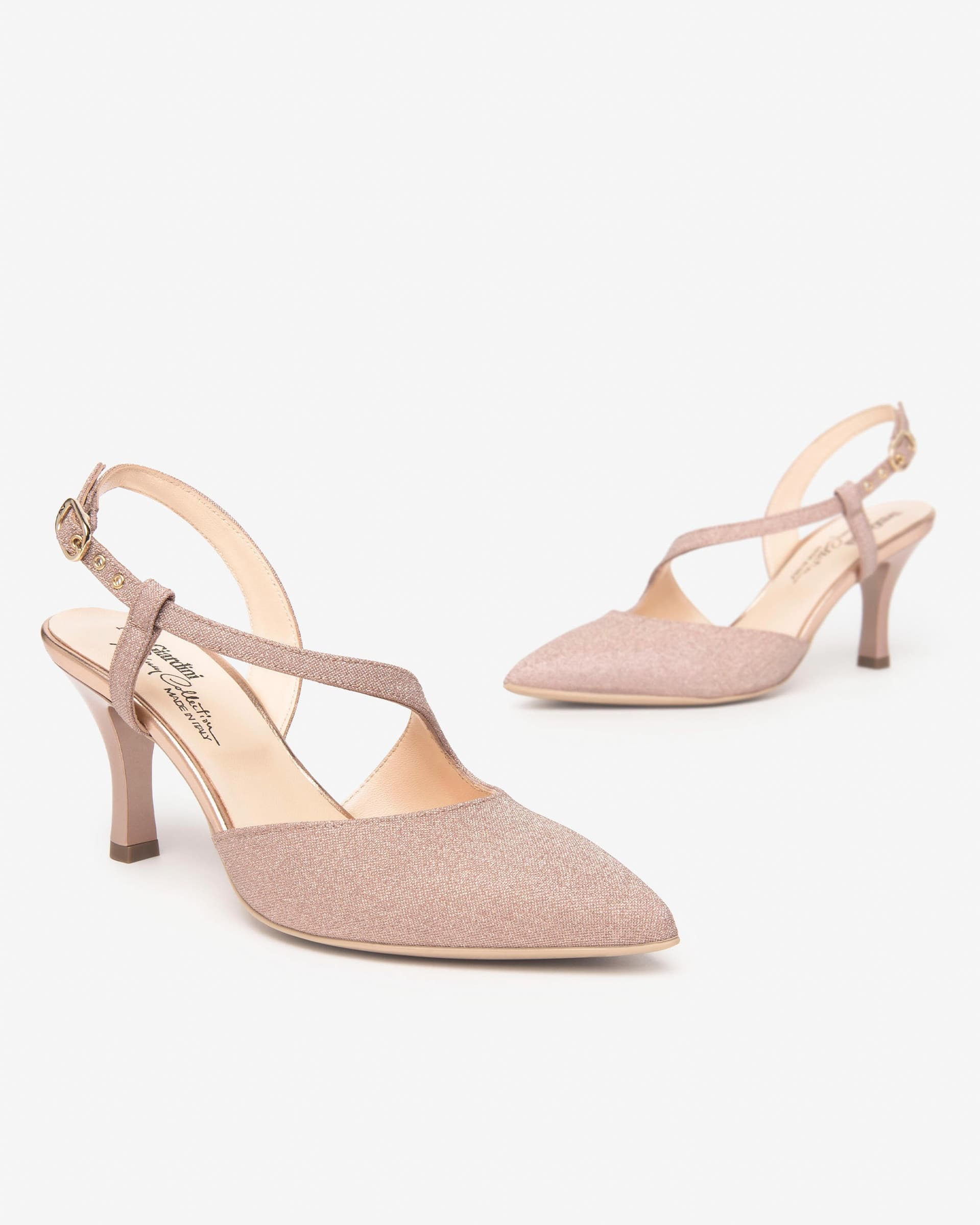 Nero Giardini slingback in tessuto glitter col.carne E507010DE631 in Scarpe col tacco Teresi Calzature - Marsala, commercioVirtuoso.it