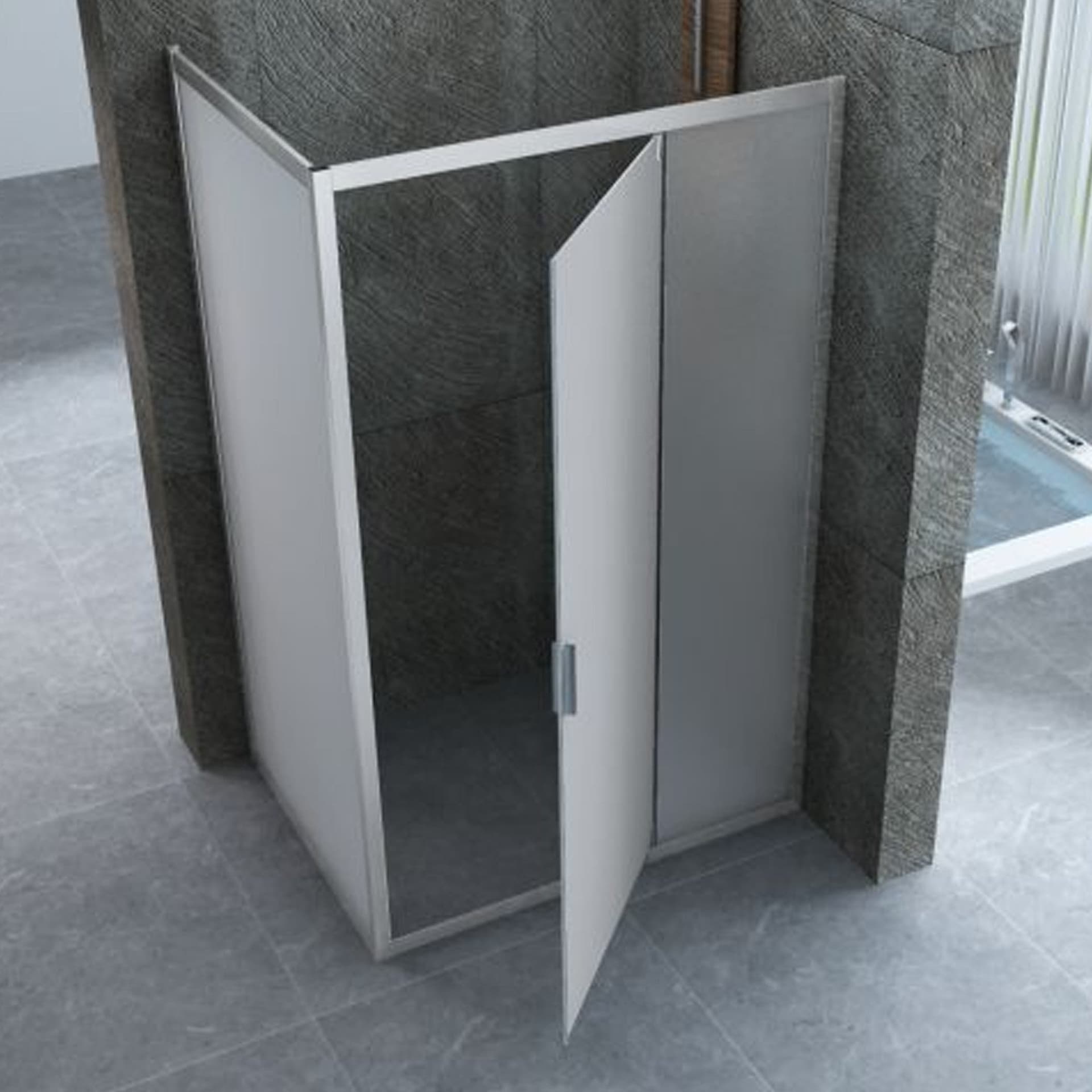 Box doccia due lati battente JADE opaco porta con movimento interno o esterno in Box doccia Mondialshop - Parabiago, commercioVirtuoso.it