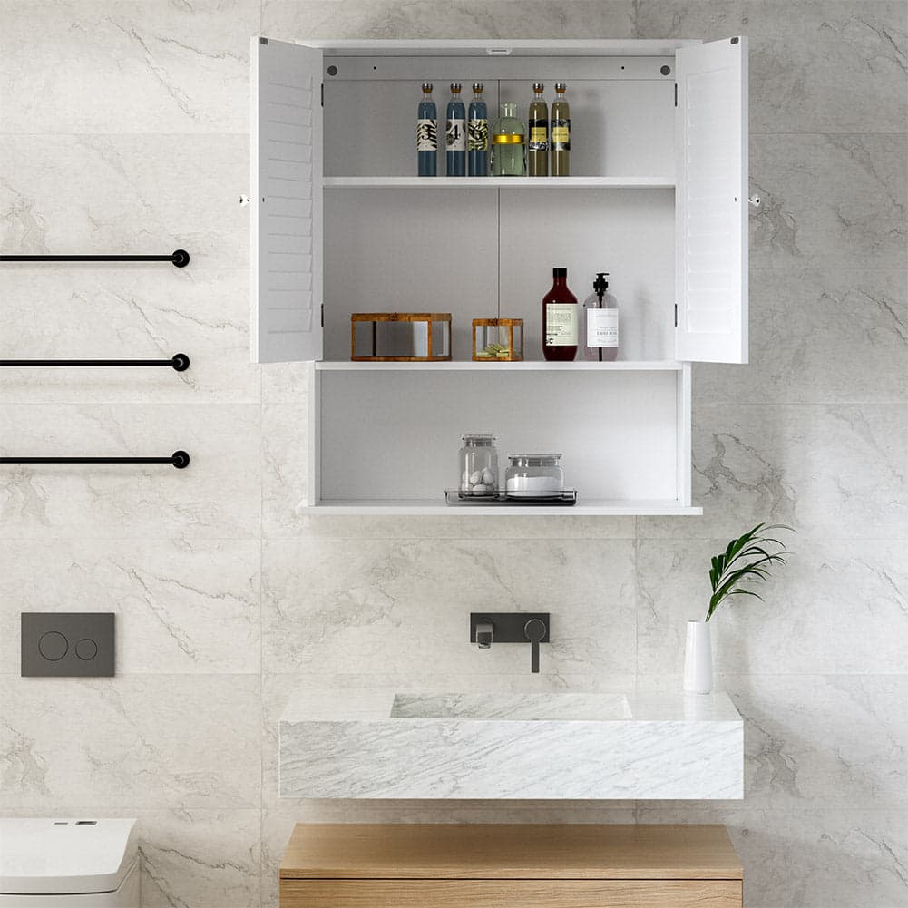 Pensile Armadietto 60x20 H 70cm in Legno mdf Bianco Bagno Cucina Ufficio Salvaspazio in Mobili a muro Danyx - Casoria, commercioVirtuoso.it