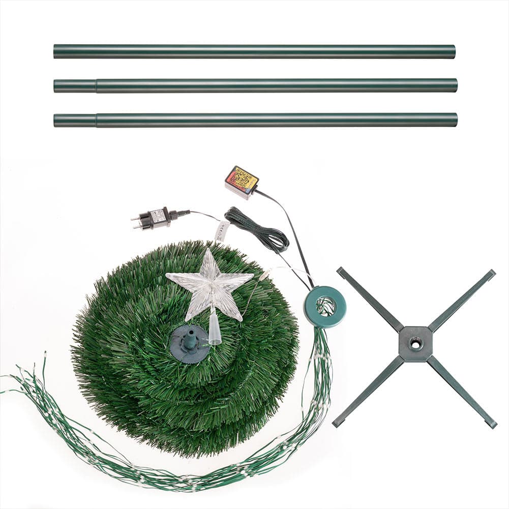 Albero di Natale 40x120 cm Pieghevole con 160 LEd RGB Smart e Controllo App - 6
