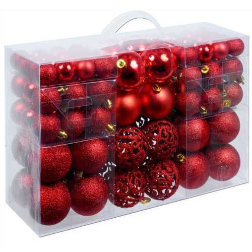 Confezione 100 Palline Natale 3 4 6 cm Rosso Addobbi Albero Interne Esterne in Palle e palline Danyx - Casoria, commercioVirtuoso.it