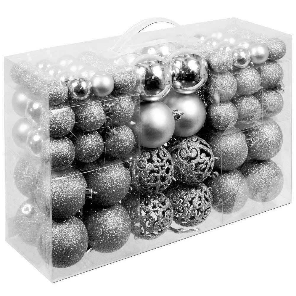 Confezione 100 Palline Natale 3 4 6 cm Silver Addobbi Albero Interne Esterne in Palle e palline Danyx - Casoria, commercioVirtuoso.it