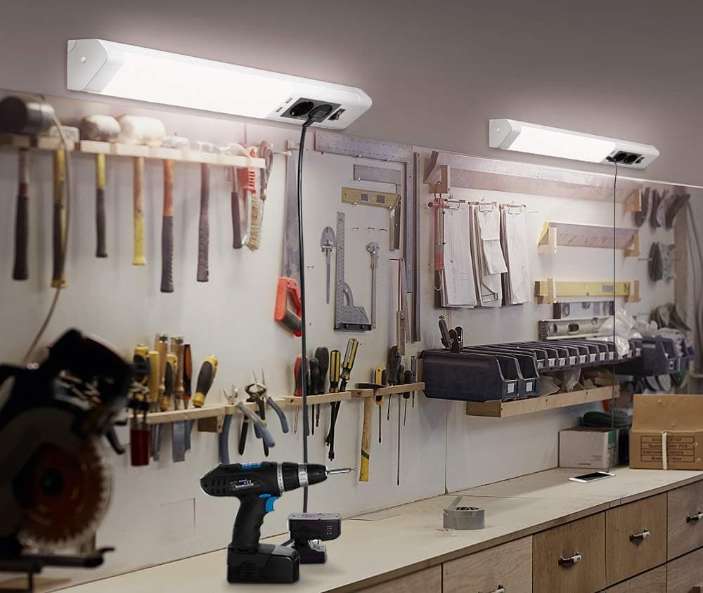 Lampada Sottopensile Cucina Guardaroba Officina Luce Led 2Prese 2USB 5ganci 52cm Alluminio in Luci notturne Danyx - Casoria, commercioVirtuoso.it